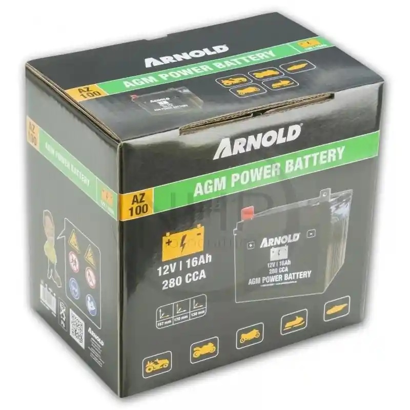 BATTERIE 12 VOLT – 16AH SANS ENTRETIEN – POUR TRACTEUR TONDEUSE CASTELGARDEN – STIGA – GGP 1134-3205-01 – 1134-5751-01 – Usine Directe