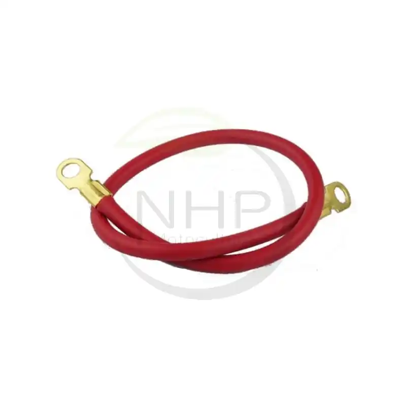 CABLE BATTERIE ROUGE 50CM – DIAMETRE 6MM – AVEC 2 OEILLETS 10MM – Commander Vite