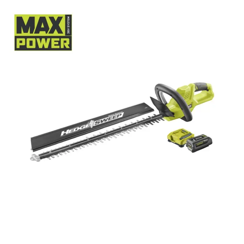 TAILLE-HAIES 36V - LAMES 60 CM - ECARTEMENT 26 MM - RYOBI - 1 BATT 4.0AH + 1 CHARG 4A - RY36HT60A-140 - Retour Gratuit
