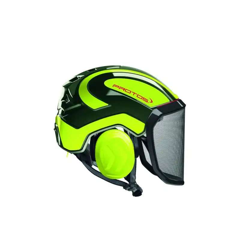 CASQUE DE PROTECTION INTEGRAL ARBORISTE – TRONCONNAGE – ELAGAGE – OLIVE ET JAUNE FLUO – Olive et Jaune Fluo Dernier Modèle