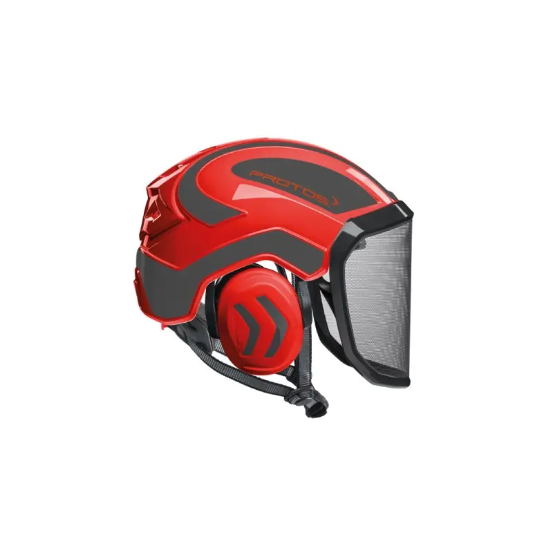 Quantité Limitée CASQUE DE PROTECTION INTEGRAL ARBORISTE – TRONCONNAGE – ELAGAGE – ROUGE ET GRIS – Rouge et Gris