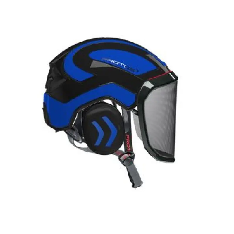 Top Vente CASQUE DE PROTECTION INTEGRAL ARBORISTE – TRONCONNAGE – ELAGAGE – NOIR ET BLEU – Noir et Bleu