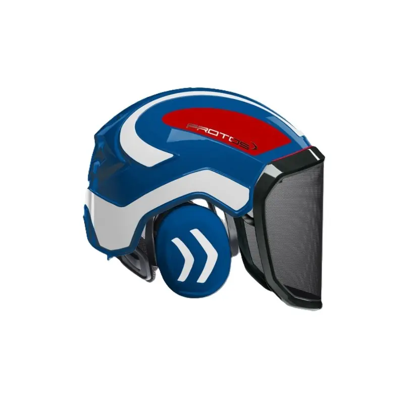 CASQUE DE PROTECTION INTEGRAL FORESTIER – TRONCONNAGE – ELAGAGE – DEBROUSSAILLAGE – VISIERE F39 – BLEU BLANC ET ROUGE – Bleu Blanc et Rouge Affaire À Saisir