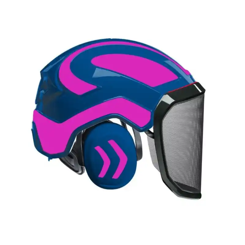 CASQUE DE PROTECTION INTEGRAL FORESTIER - TRONCONNAGE - ELAGAGE - DEBROUSSAILLAGE - VISIERE F39 - BLEU ET ROSE - Bleu et Rose Acheter Direct