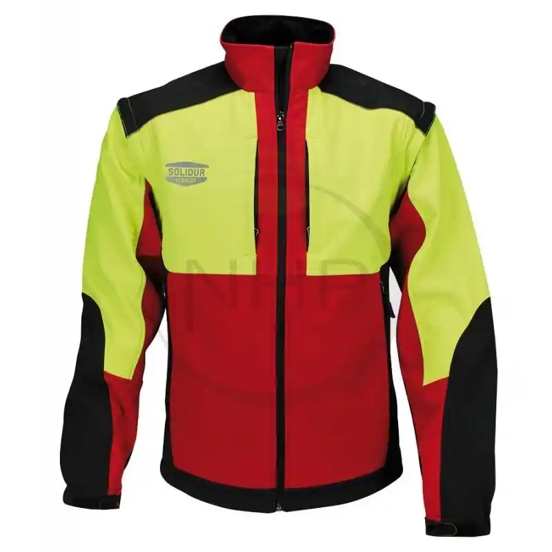 Vente Flash VESTE DE TRAVAIL – SOFTSHELL – ROUGE ET JAUNE – POLAIRE ET IMPERMEABLE – S