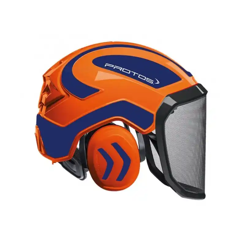 Acheter Direct CASQUE DE PROTECTION INTEGRAL FORESTIER – TRONCONNAGE – ELAGAGE – DEBROUSSAILLAGE – VISIERE F39 – ORANGE ET BLEU METALLISE – Orange et Bleu métallisé