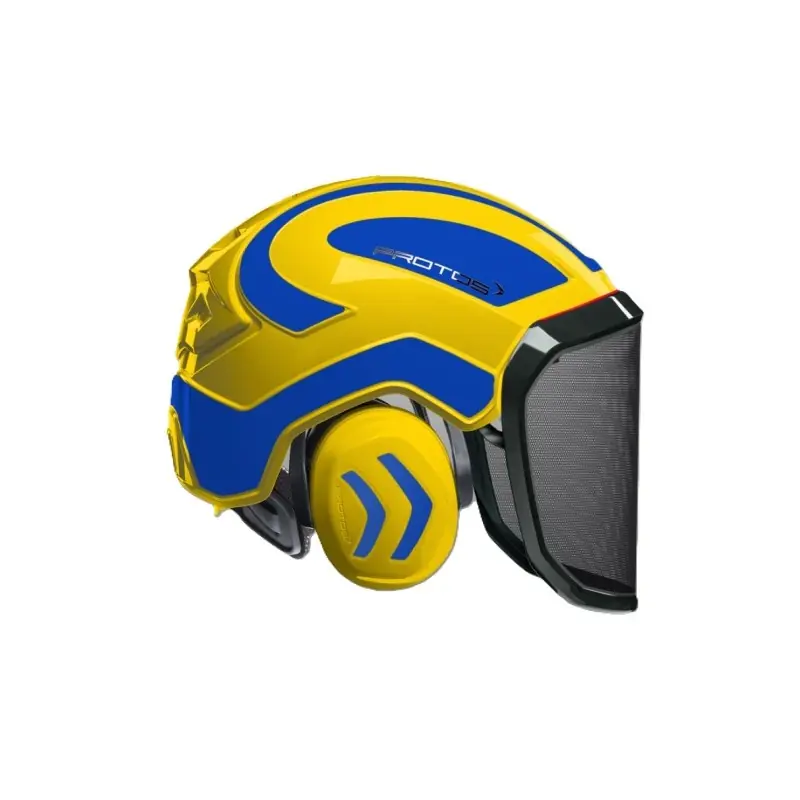 Haute Qualité CASQUE DE PROTECTION INTEGRAL FORESTIER – TRONCONNAGE – ELAGAGE – DEBROUSSAILLAGE – VISIERE F39 – BLEU ET JAUNE FLUO – Bleu et Jaune fluo