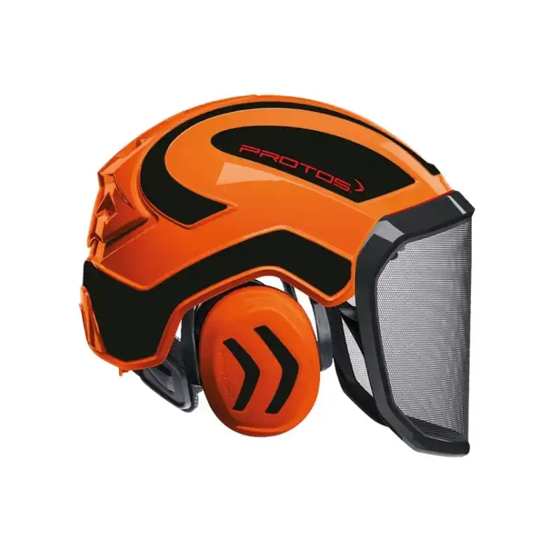 CASQUE DE PROTECTION INTEGRAL FORESTIER – TRONCONNAGE – ELAGAGE – DEBROUSSAILLAGE – VISIERE F39 – ORANGE ET NOIR – Orange et Noir Satisfait Ou Remboursé
