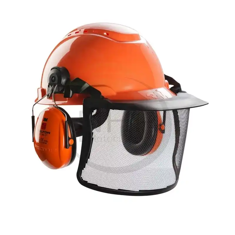 CASQUE FORESTIER PELTOR – 3M AVEC CASQUE ANTI-BRUIT ET VISIERE GRILLAGEE – Satisfait Ou Remboursé