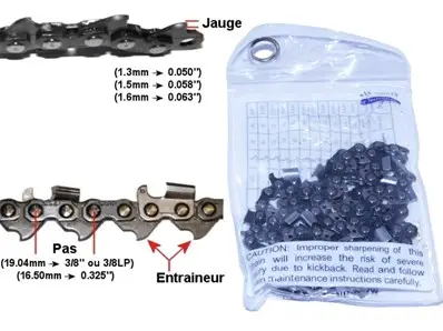 Chaîne pour tronçonneuse Pioneer (0.325'' / 1.5mm / 78) Remise