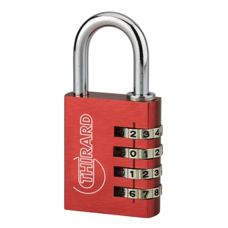 Cadenas aluminium à code – ALUCODE – 4 molettes – rouge Offre Exclusive