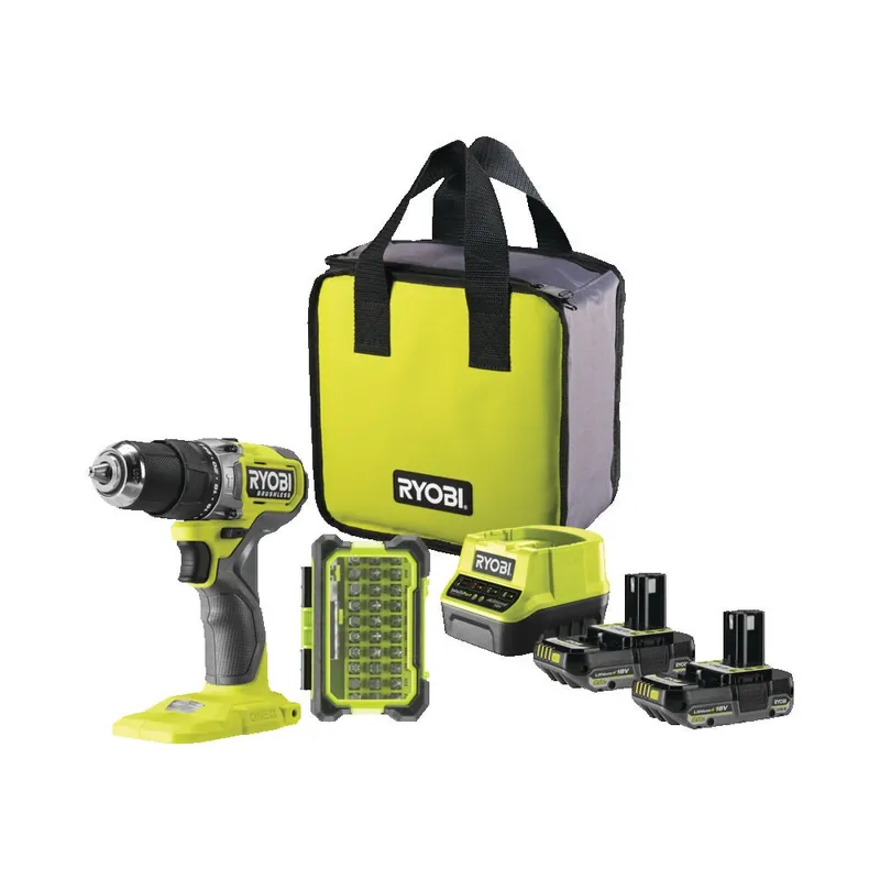 Perceuse à percussion Brushless 18V ONE+™ + 2x2Ah + 31 accessoires – RPD18BL1-2C20SA31 Offre Exclusive