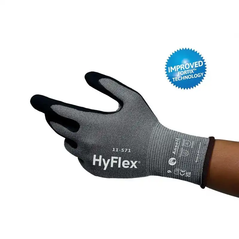Nouveauté Gants anti-coupures HYFLEX® 11-571 - noir et gris - 12 paires
