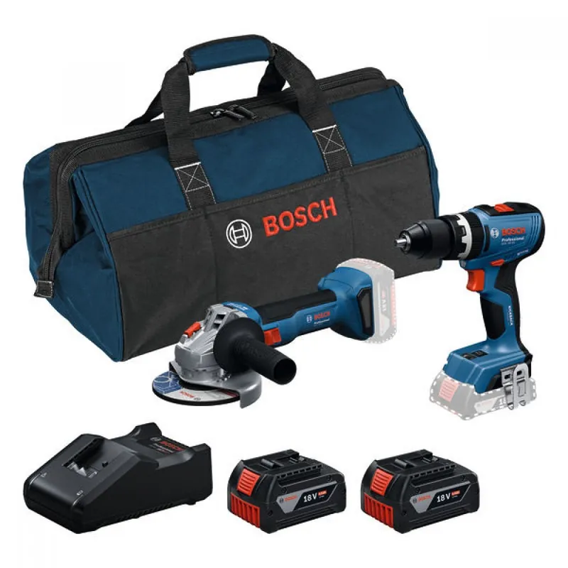 Usine Directe Pack Perceuse à percussion GSB 18V-65 + Meuleuse d'angle GWS 18V-8 + sac de transport – 0615A5008Z