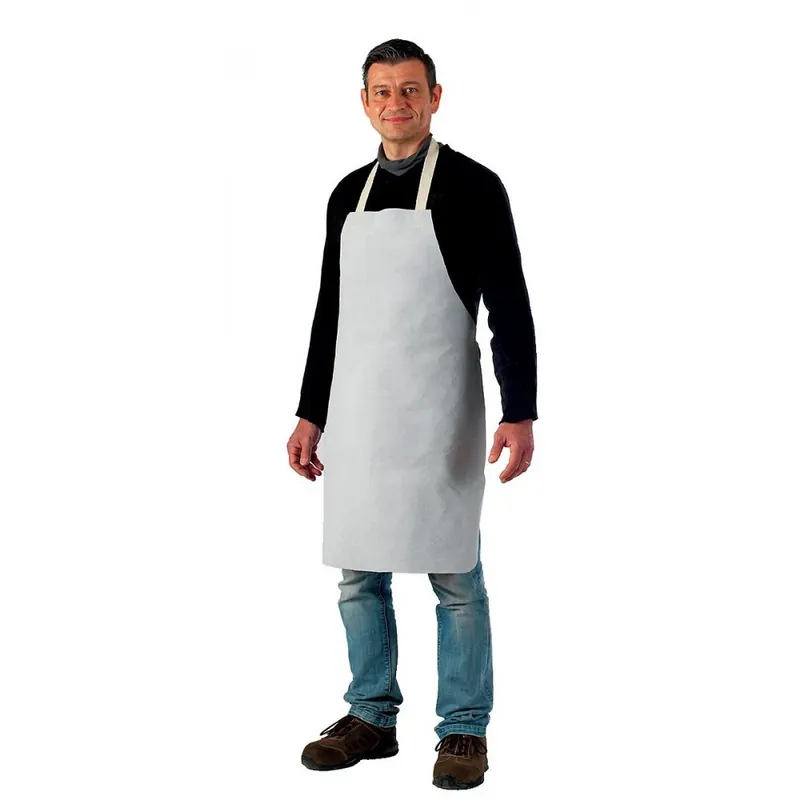 Tablier de soudeur à bavette en croûte de cuir de vachette – gris clair Jusqu’à Épuisement Des Stocks