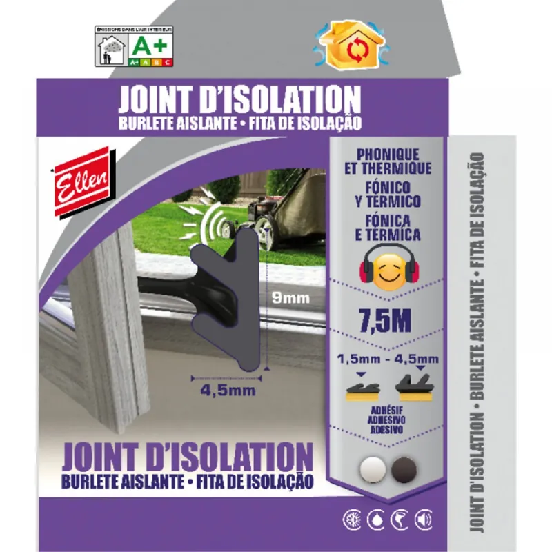 Achetez Aujourd’hui Joint d'isolation phonique et thermique adhésif – longueur 7,5 m