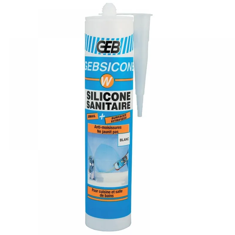 Soldes Mastic silicone sanitaire – acétique – Gebsicone W