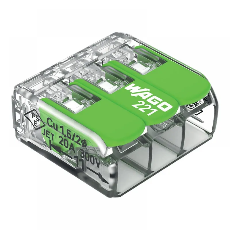 Promotion Borne de connexion type 221 pour fils souples et rigides Green Range