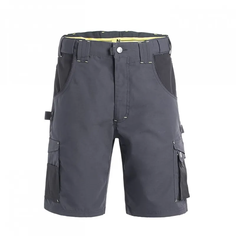 Bermuda de travail multipoches Hughes gris/noir Prix Cassé