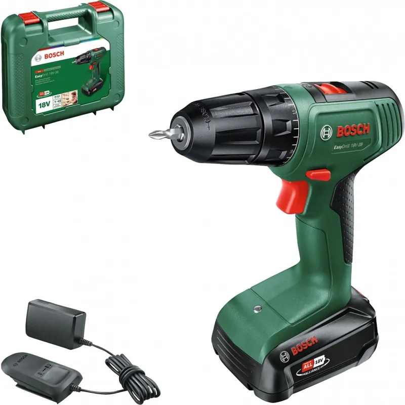 Perceuse visseuse EasyDrill 18V-38 + 1 batterie 1,5Ah + coffret – 06039D8003 Nouvel Arrivage