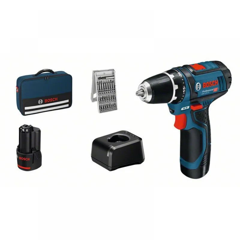 Perceuse visseuse sans fil GSR12V-15 2x2Ah + 25 accessoires – 060186810H Commande En Gros