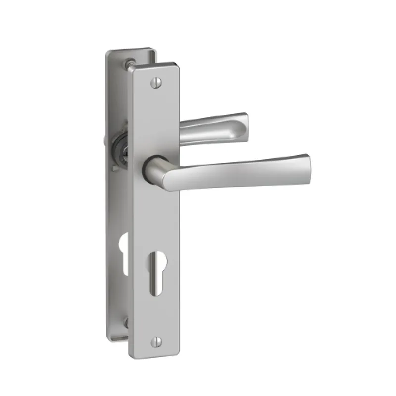 Pas Cher Poignée de porte sur grande plaque – aluminium chrome satiné – Flex