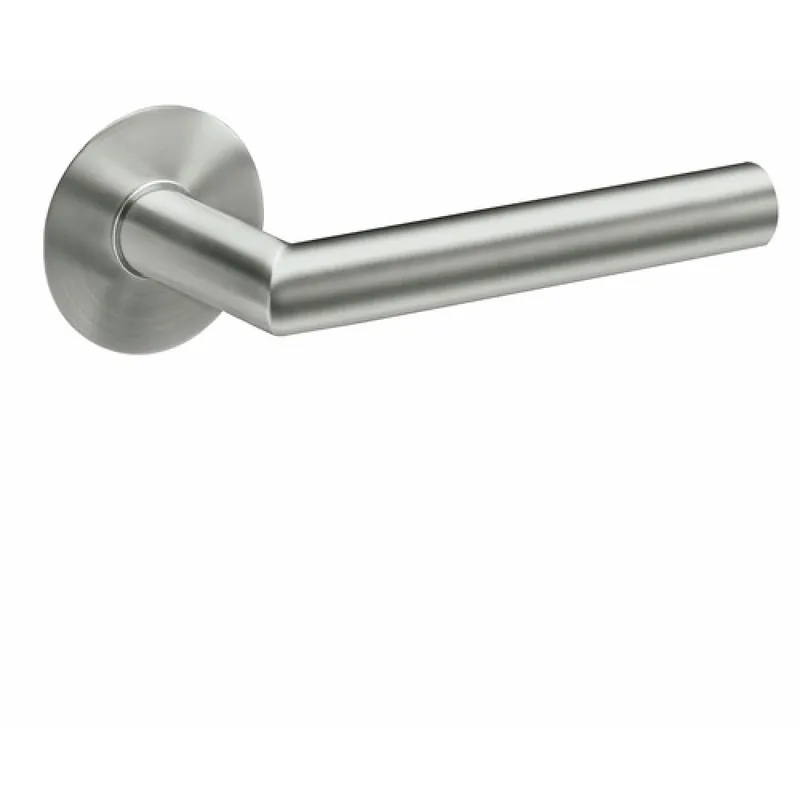 Dernier Modèle Poignées de porte sur rosaces rondes - inox satiné - Rhodes