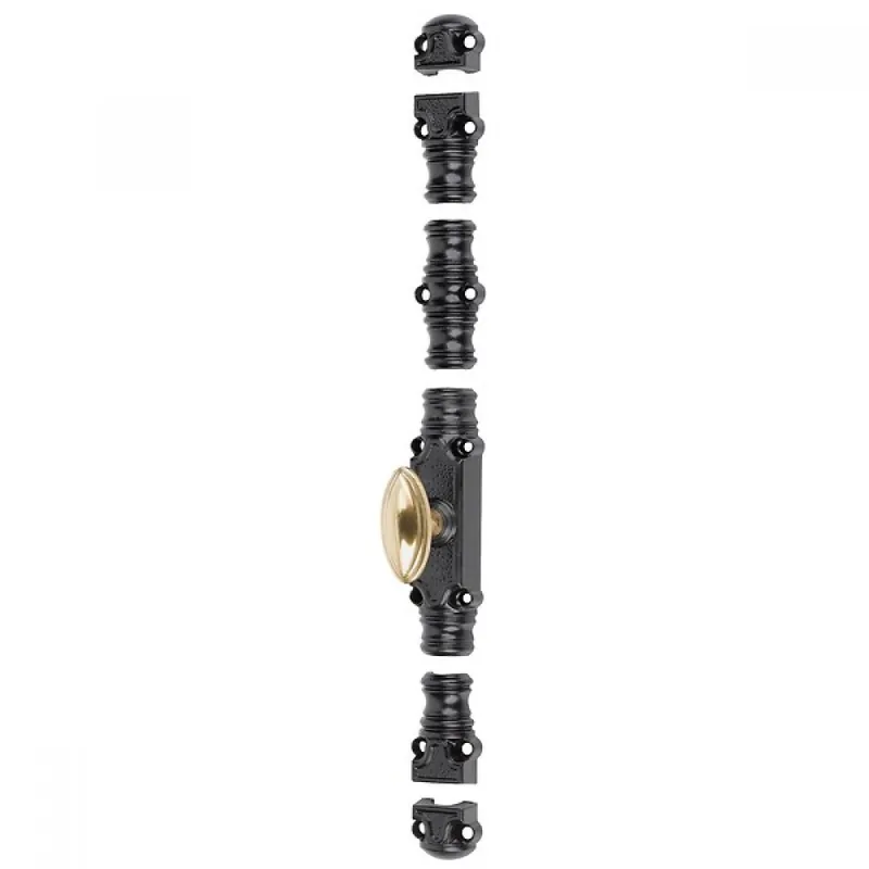 Dernière Chance Crémone en applique en fonte – bouton laiton – RY 59-01