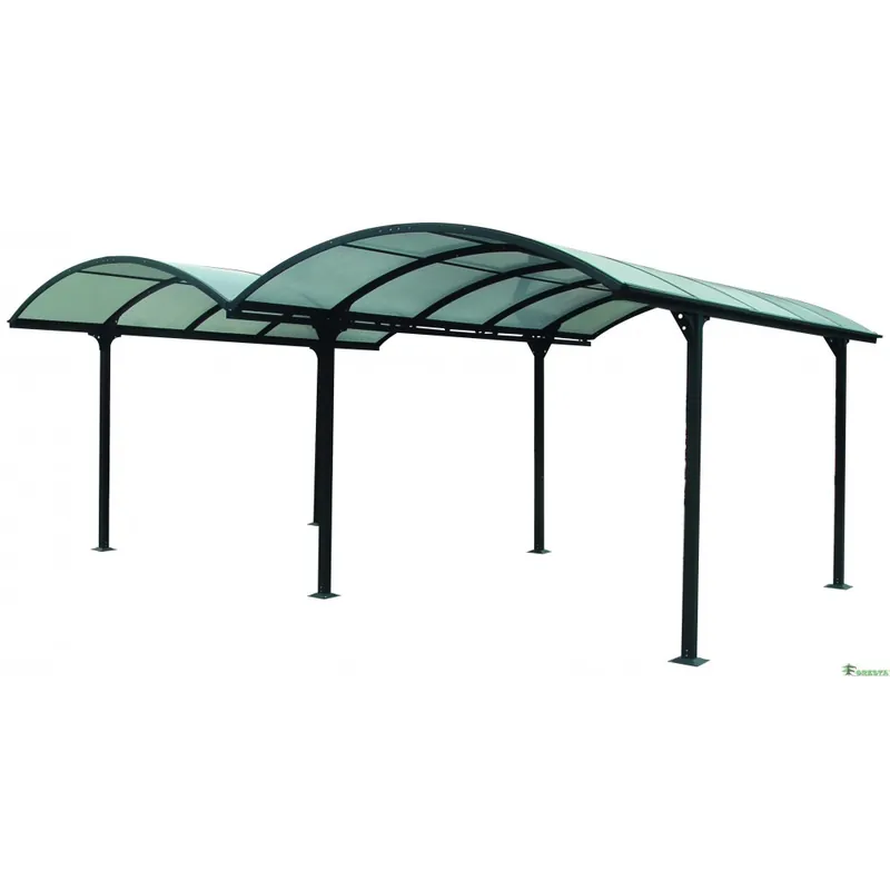 Carport aluminium pour 2 voitures – 5,90 x 4,85 m – CAR6048ALRP Populaire