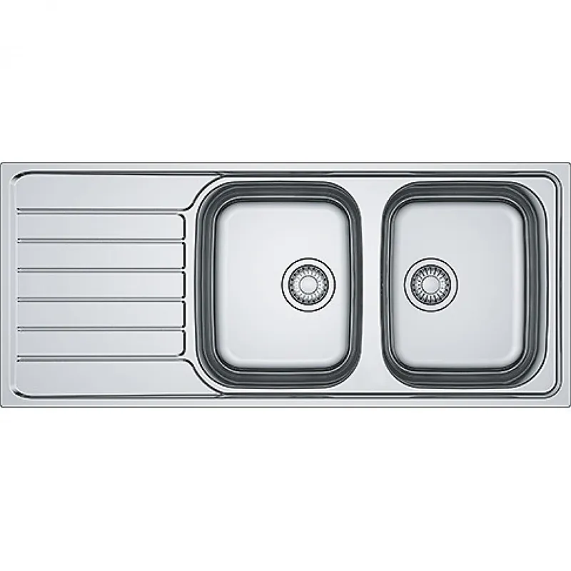Evier à encastrer en inox – 1160 x 500 mm – 2 cuves – Spark SKX 621 Meilleure Vente