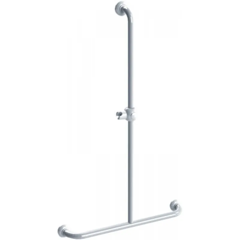 Barre de douche + maintien époxy blanc Top Vente