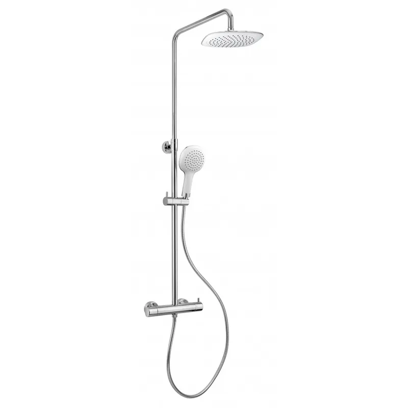 Colonne de douche thermostatique - chromé et blanc - Addict White Authentique