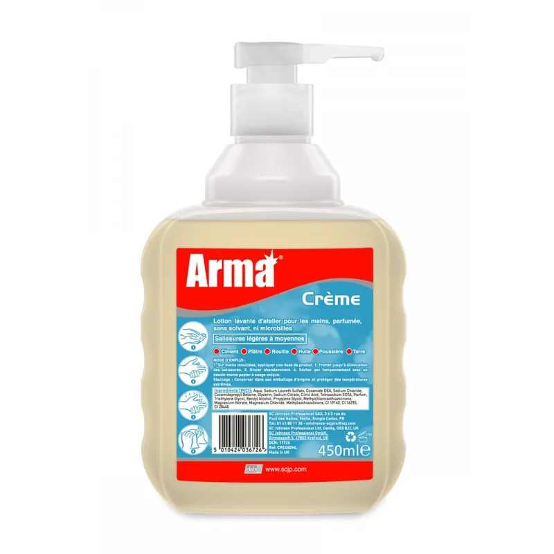 Savon Arma crème 450mL -efficace contre ciment, huile, plâtre, rouille Haute Qualité