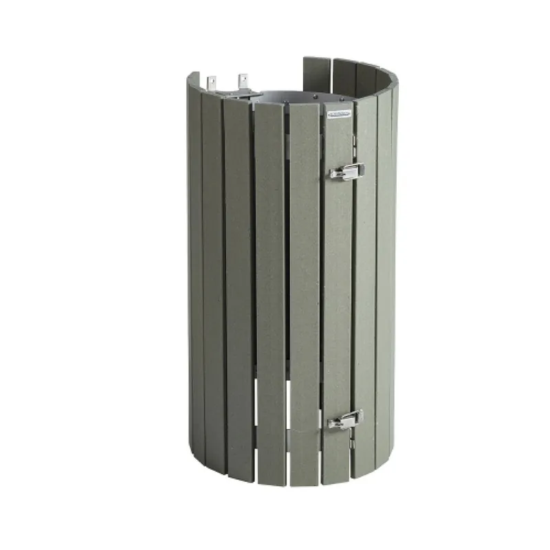 Offre Du Jour Entourage gris en lattes recyclées pour collecteur Collecmur sur poteau