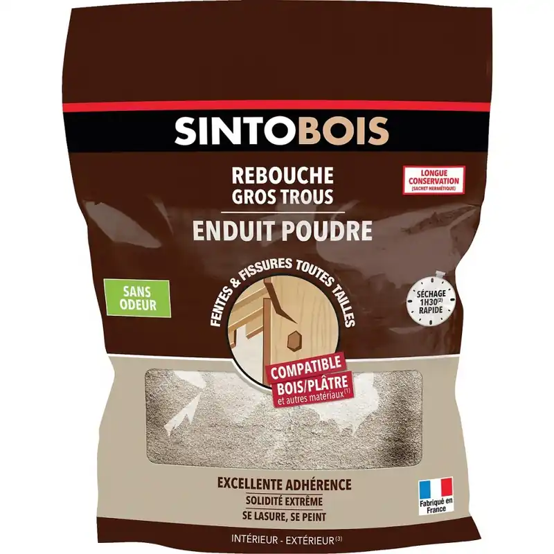 Seulement Aujourd’hui Enduit poudre bois clair hydrosoluble reboucheur de trous – 1kg
