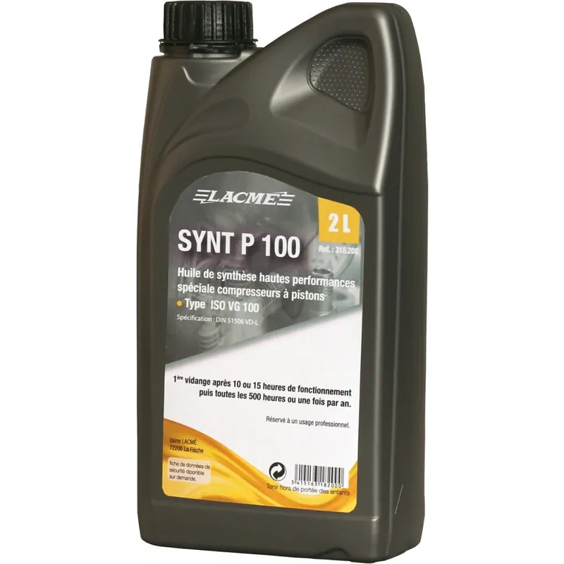 Réduction Huile de synthèse P100 "spéciale compresseurs" type ISO VG 100 – 2L