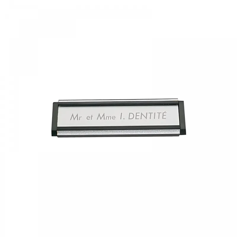 Acheter Direct Plaque d'identité pour porte - noir avec filet argent - LIR