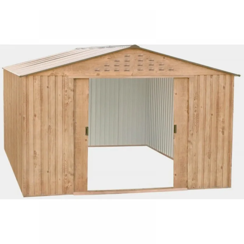 Prix Cassé Abri de jardin métal imitation bois – 7,75m² – kit ancrage inclus