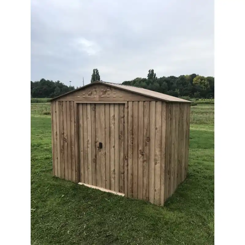 Abri de jardin métal imitation bois – 4,75m² – kit ancrage inclus Nouvel Arrivage