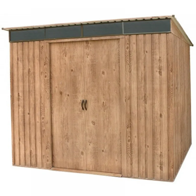 Abri de jardin métal imitation bois Skylight - 4,84m² - kit ancrage inclus Promotion Saisonnière