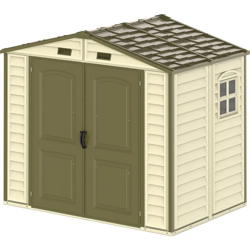 Abri de jardin PVC Woodstyle + kit de fondation et kit 1 fenêtre – 4,13 m² Certifié