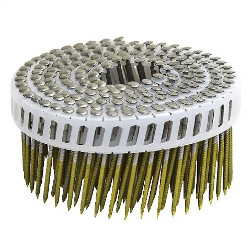 Prix Cassé Pointes annelées inox tête bombée en rouleau plat 16° bande plastique – par 7350