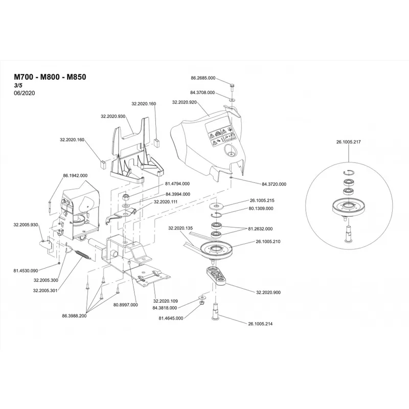 Livraison Gratuite Pièces détachées pour cellule motrice M700/M800/M850 – éclaté n°3