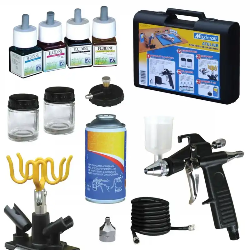 Atelier peinture de précision pistolet à peinture + accessoires Bon Marché
