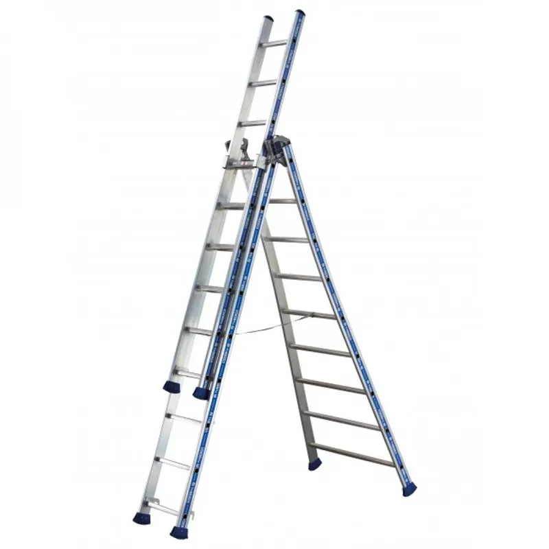 Offre Limitée Échelle transformable aluminium 8,88m- 3 plans – 3 x 12 marches – Platinium
